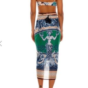 Agua Bendita Green and Blue Swim Sarong